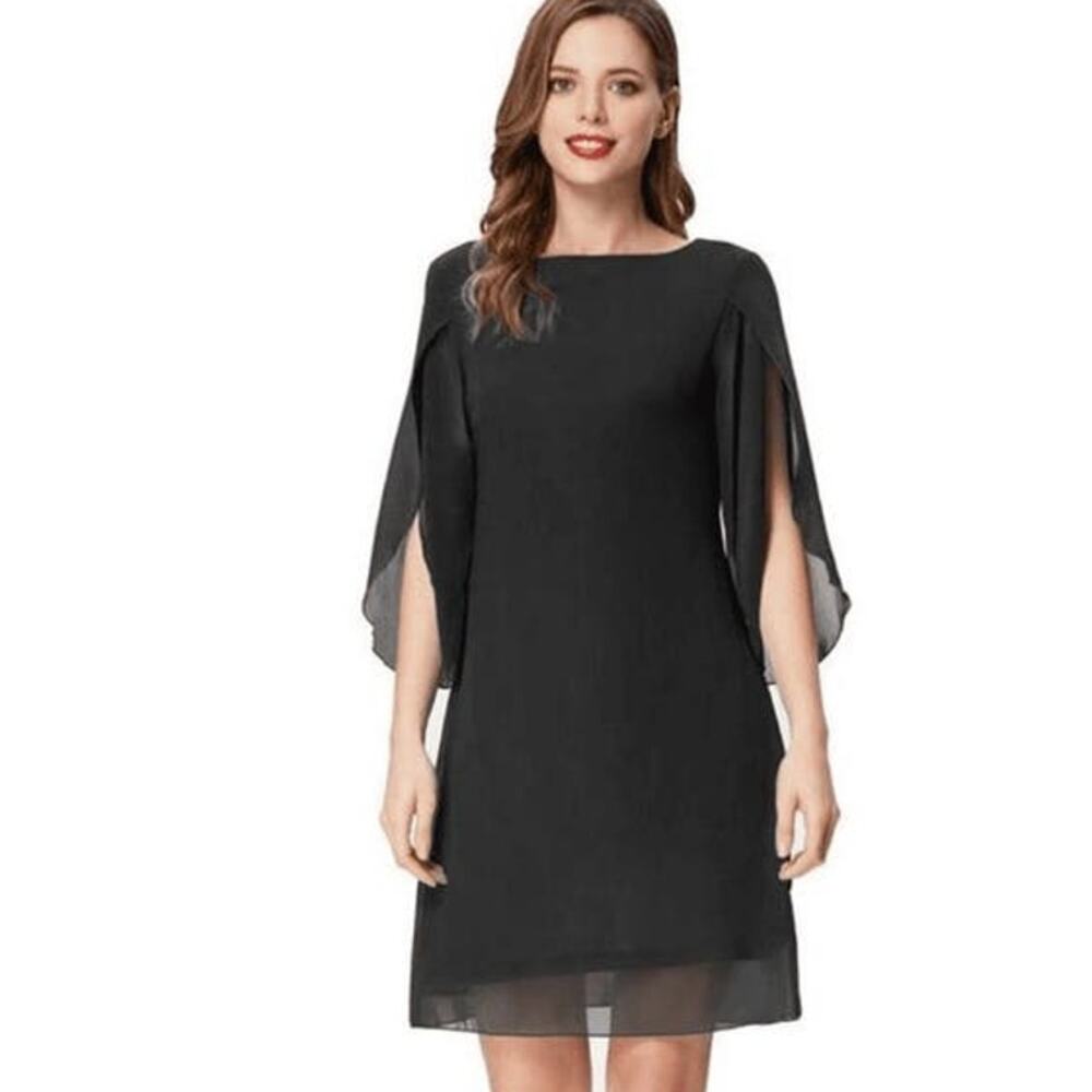 Grace Karin Split Sleeve Sheath Dress Size 3XL NWT Black